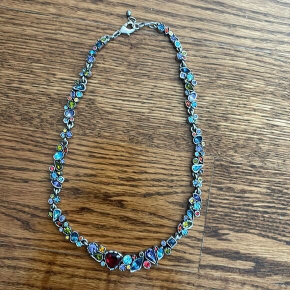 Multicolored Handcrafted Glass and Semi-Precious Stones Necklace - Picture 10 of 10